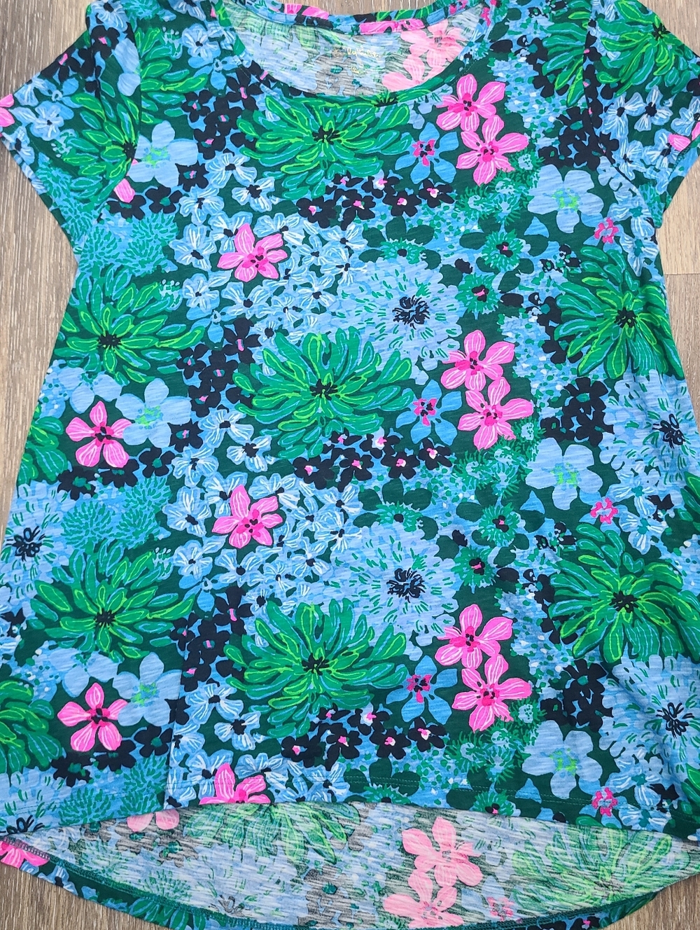Lilly Pulitzer Etta Scoop Neck Soirée All Day Pattern Top Women's Size Small